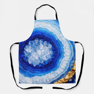 Blaue Gold-Geode-Harzstruktur Schürze