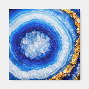 Blaue Gold-Geoden-Harzstruktur Magnet