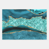 Blaue Gold Glitter-Geschenkpapierbögen Geschenkpapier Set (Vorderseite 3)
