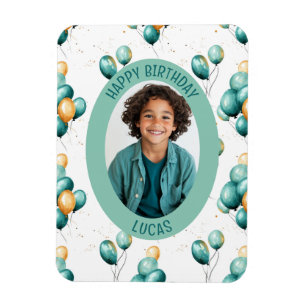Blaue Gold-Imitat-Ballon-Muster-Foto Magnet