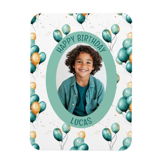Blaue Gold-Imitat-Ballon-Muster-Foto Magnet (Vertikal)