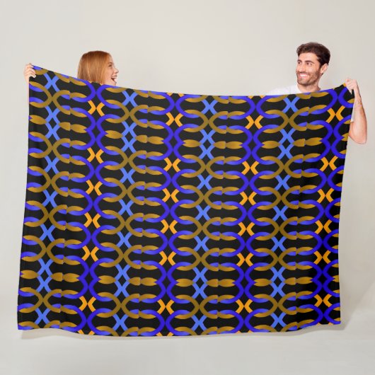 Blaue Gold-Kettenglieder-Kunstdecke Fleecedecke (Beispiel)