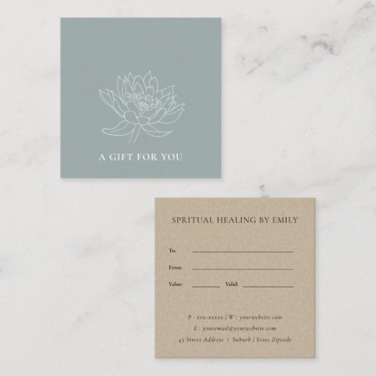 BLAUE GOLD LOTUS FLORAL GIFT ZERTIFIKAT (Vorne/Hinten)