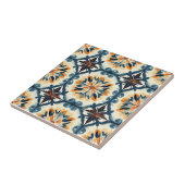 Blaue Gold Orange und Braune Muster Keramikfliese (Seite)