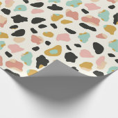 Blaue Gold Pastel Leopard Flecken Geschenkpapier (Ecke)