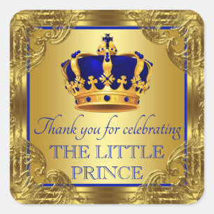 Blaue Gold Prinz Baby Shower Favor Aufkleber