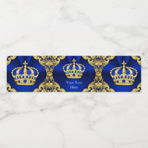 Blaue Gold Prinz Baby Shower Wasserflaschen Etiket Wasserflaschenetikett