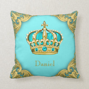 Blaue Gold Prinz Krone Kinderzimmer Dekoration Jun Kissen
