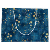 Blaue Gold Schmetterlinge Brautparty Große Geschenktüte (Rückseite)