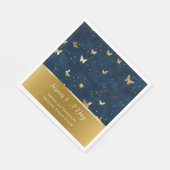 Blaue Gold Schmetterlinge Hochzeit Serviette (Ecke)