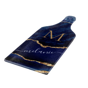 Blaue Gold-Schneidbrett-Geschenke Ihr Name und Buc Schneidebrett
