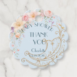 Blaue Gold Wiegen Baby Shower Dankeschön Favor Tag Geschenkanhänger