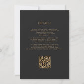 Blaue Goldachat QR-Code Hochzeit Einladung (Rückseite)