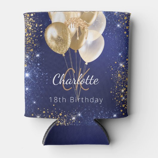 Blaue Goldballons Dosenkühler (Vorderseite)