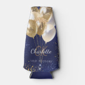 Blaue Goldballons Flaschenkühler (Vorderseite)