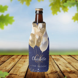 Blaue Goldballons Flaschenkühler