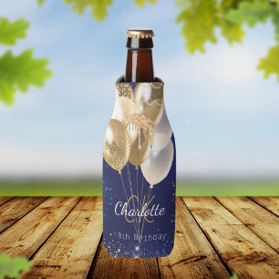 Blaue Goldballons Flaschenkühler