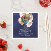 Blaue Goldballons Foto Serviette (Beispiel)