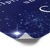 Blaue Goldballons Foto willkommen Poster (Ecke)