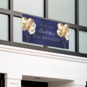 Blaue Goldballons Party Banner (Äußeres Gebäude)