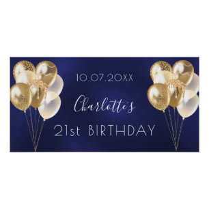 Blaue Goldballons Party Poster