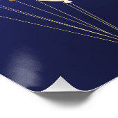 Blaue Goldballons Party Poster (Ecke)