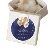 Blaue Goldballons Runder Aufkleber