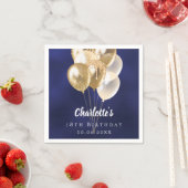 Blaue Goldballons Serviette (Beispiel)