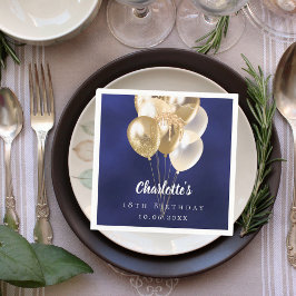 Blaue Goldballons Serviette