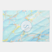 Blaue goldbedruckte Marmormuster - kundenspezifisc Geschirrtuch (Horizontal)