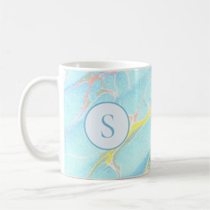 Blaue goldbedruckte Marmormuster - kundenspezifisc Kaffeetasse