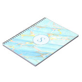 Blaue goldbedruckte Marmormuster - kundenspezifisc Notizblock (Linke Seite)