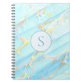 Blaue goldbedruckte Marmormuster - kundenspezifisc Notizblock (Vorderseite)