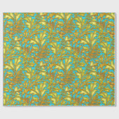 Blaue Golddistel Geschenkpapier (Flach)