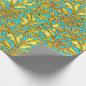 Blaue Golddistel Geschenkpapier (Ecke)