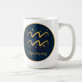 Blaue goldene Aquarius-Sterne Kaffeetasse