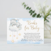 Blaue goldene Babybücher für Babys Begleitkarte (Stehend Vorderseite)