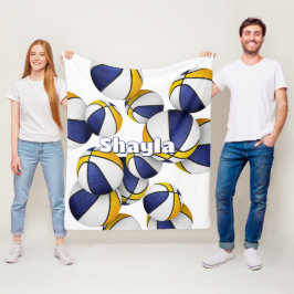 Blaue goldene Basketballmannschaft Farben Sportdek Fleecedecke