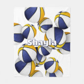 Blaue goldene Basketballmannschaft Farben Sportdek Fleecedecke (Vorderseite)