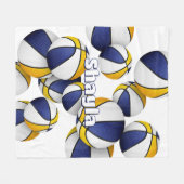 Blaue goldene Basketballmannschaft Farben Sportdek Fleecedecke (Vorderseite (Horizontal))