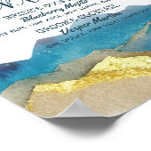 Blaue goldene Berge Hochzeit Signature Drink Menü Poster (Ecke)