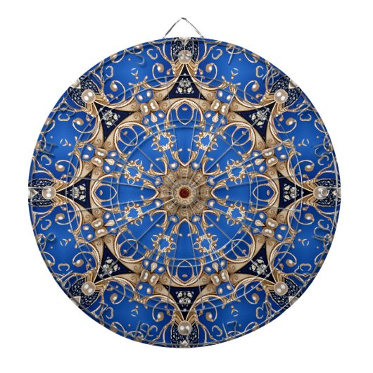 Blaue Goldene Dekorative Dartscheibe (vorne)