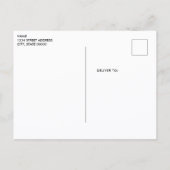 Blaue Goldene Dekorative Feiertagspostkarte Postkarte (Rückseite)
