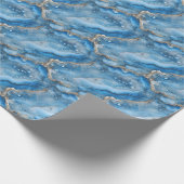Blaue & Goldene Geode Geschenkpapier (Ecke)