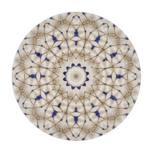 Blaue Goldene Geometrische Blumen-Schneidbrett Schneidebrett