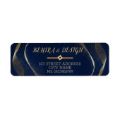 Blaue goldene Glitzer Chic frischen Rücksendeadres (Vorne)