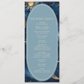 Blaue Goldene Himmels-Hochzeit Eleganter Sternenhi Programm (Rückseite)