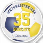 Blaue goldene Mannschaft färbt Jungs Fußball Aufkleber (Vorderseite)