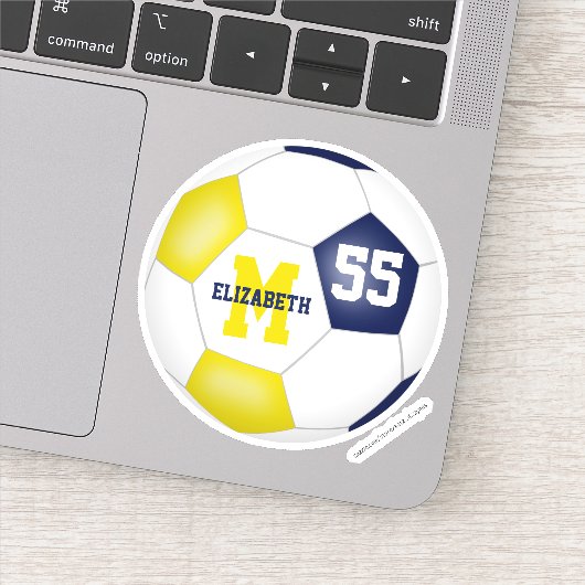 Blaue goldene Mannschaft färbt Jungs Fußball Aufkleber (Detail)