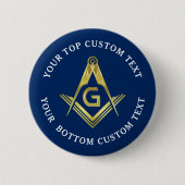 Blaue goldene Masonic-Tasten | Buttone für Freimau Button (Vorderseite)
